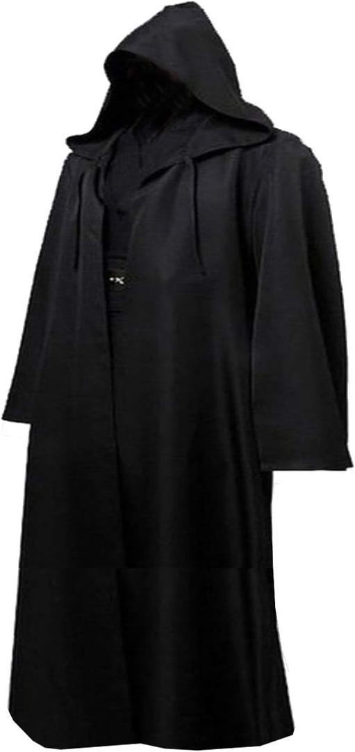 GOLDSTITCH Men Hooded Robe Cloak Knight Fancy Cool Cosplay Costume (3X-Large, Black(cloak))