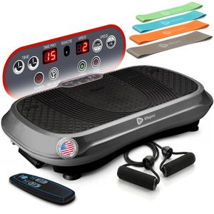 Lifepro Waver Vibration Plate Exercise Machine High-Intensity Vibration Plate for Lymphatic Drainage Full-Body Workout Vibrating Platform with Loop Bands Fitness Equipment for Strength & Toning