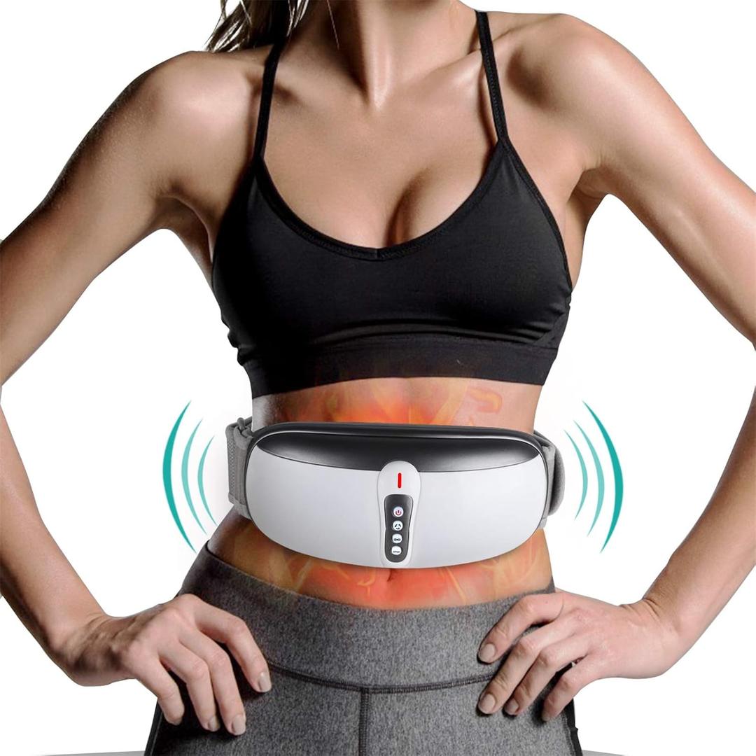 Wireless Slimming Belt, Abdominal Massager Portable Weight Loss Machine with 4 Vibration Massage Modes, Heating, Improve Blood Flow