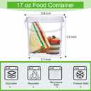 Macarrie 100 Pack 17 oz Square Deli Containers with Lids Clear Plastic Food Storage Containers Airtight Organizer Bin for Food Prep Freezer Kitchen Restaurant Supplies