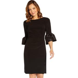Adrianna Papell Womens Short Draped Jersey Dress (10, Black)
