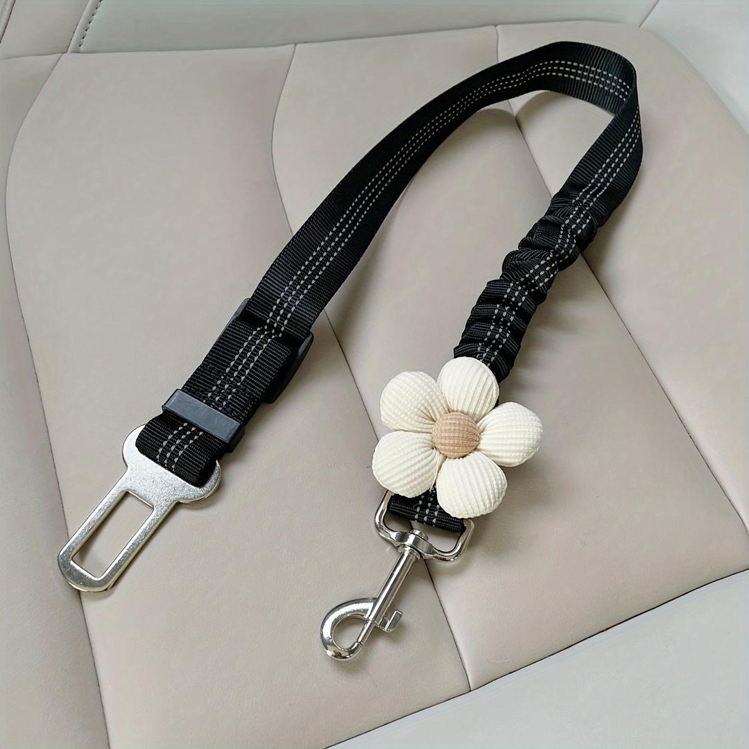 Adjustable Daisy Pet Car Safety Harness, Black