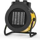 1500W Electric Space Heater with 90 Adjustable Angle, Overheat Protection, Heater for Garage, Office, Indoor Use (Yellow)