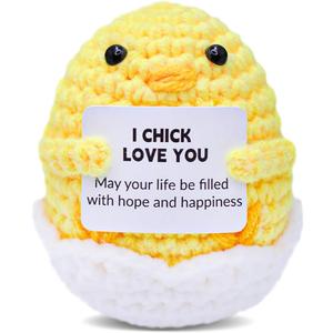 2 x NSSHEL Easter Eggs Decorative Knitted Easter Eggs Ornaments Handmade Crochet Artificial Decor Mini Cute Crochet Gifts for Holiday Party Home Garden Accessories (Style 2)