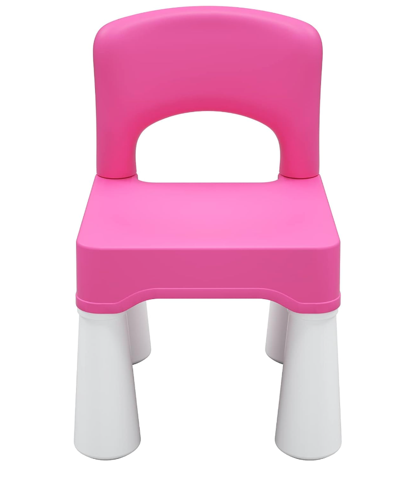 burgkidz Plastic Kids Chair, Durable and Lightweight, 9.3" Height Seat, Indoor or Outdoor Use for Toddlers Boys Girls Aged 2+ (Pink)