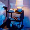 Frylr Small Side Table, End Table and Nightstand with 3-Tier Wood Shelves, Sturdy Metal Frame with 44 LBS Capacity per Shelf, Easy to Assemble for Living Room or Bedroom, Black -15.7"D x 11.8"W x 19.8"H
