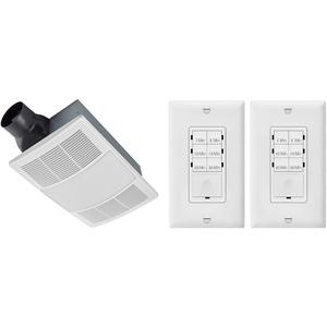 Broan-NuTone 110 CFM Bathroom Exhaust Fan, Heater & LED Light Combo Bundle with ENERLITES Countdown Timer Switch, 1-30 Min Settings, Blue LED, 2 Pack