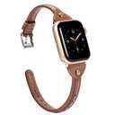 Wearlizer Slim Rivet Leather Compatible with Apple Watch Bands 41/40/38/44/45/46/49/42mm Women Men Dressy Thin Strap Wristbands Bracelet for iWatch Series 11 10 9 8 7 6 5 4 3 SE/Ultra 3 2 1