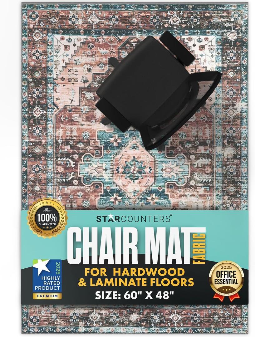 Office Chair Mat for Hardwood Floor -Heavy-Duty Floor Mat for Office Chair - Scratch-Resistant and Non-Slip Computer Chair Mat, Wood and Tile Protection for Office & Home, Brown 48" x 60"