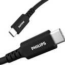 PHILIPS USB C to USB C Cable, 6 Ft 60W Laptop Charger Type C Fast Charging Cable for iPhone 16 Series, 15 Series, iPad Pro, MacBook Charger Cord, Type C Laptop Power Cord Fast Charging, DLC4106C/37