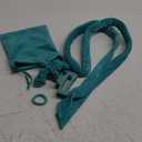 No Heat Overnight Curl Headband, 70" Soft Ribbon Wrap for Long Hair, 9 PCS Hair Curling Rods Set - Blue Green