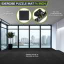 ProsourceFit Exercise Puzzle Mat -inch, EVA Interlocking Foam Floor Tiles for Home Gym, Workout Equipment, Kids Play Areas, Black, 144 SQ FT - 36 Tiles