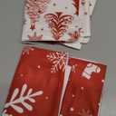 Lanpn 12x12 Red Christmas Pillow Covers Set of 4, Lumbar Pillowcase, Winter Decorative Pillow Case, Merry Christmas Tree Cushion for Indoor Home Bedroom Sofa Xmas Couch Decor