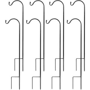 Urban Deco 8PK Heavy Duty Shepherds Hook, 37' Inch Tall Adjustable Height Shepards Hooks for Outdoors, Plant Hangers Garden Stakes, Plant Hooks Pole for Wedding, Garden, Outdoors