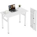 Need Small Folding Computer Desk, 35.8 Inch Writing Table, White