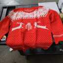 1Pcs Totatuit Family Matching Christmas Sweater Round Neck Reindeer Snowflakes Ugly Knitted Sweater Pullover for Men Women, Large