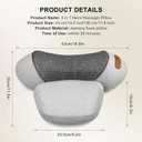 Thera Massage Pillow Neck Hump 3-in-1 Neck Massager Pillow with Heat, Deep Tissue Relief & Neck Traction, Cervical Support & Hump Corrector for Women and Men, Memory Foam Support(Grey)
