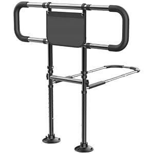 Bed Rails for Elderly Adults Safety with Extending Non-Slip Handle, ASTM Approved Adjustable Bed Assist Rail for Seniors, 400lb Weight Capacity, Storage Pocket & Fixing Strap, Fits Twin/ Full/ Queen/ King