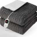 Homemate Electric Heated Blanket Full - 72"x84" Heating Bed Blankets Throw with 10 Heating Levels 8 Hours Auto Off Fast Heating Over-Heated Protection Ultra Soft Warm Flannel ETL Certified (10-graphite Grey)