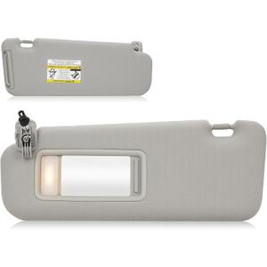 Sun Visor with Vanity Light for 2010-2015 Mazda CX-9, Left Driver Side Gray Sunvisor Replacement TDY1-69-320 (Grey)