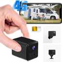 No WiFi Security Camera with SIM Card, 4G LTE Cellular Security Camera with 5200mAh Battery, HD Mini Camera, Mini Car Camera, 160 Wide View, AI Motion Detection, Night Vision (Black)