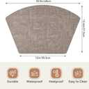 Round Table Placemats Set of 4, Faux Leather Wedge Shape Place Mats Heat Resistant Wipeable Washable Table Mats for Dining Outdoor Indoor, Camel