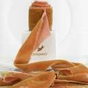 HUIHUANG Cinnamon Velvet Ribbon 2 inch Handmade Frayed Silk Velvet Ribbon for Flower Bouquet, Gift Wrapping, Invitations, Holiday Christmas Decor, Wedding Bridal Shower Decor-3 Yards