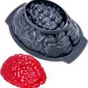 Silicone Brain Jello Mold, Halloween Cake Mold Large Volume Baking Pan with Support Base for Halloween Brain Jello Cake Candy Chocolate Jelly or Pudding