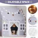 Kids Play Tent Indoor: Mat, Tassel Garland, Star Lights - Gray Girl Tent Playhouse for Boys Kids Toys for Boy Girl Birthday Gift, Small