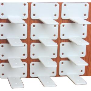 12 Pack - 4 inch White Hidden L Shelf Bracket (1/5 Inch Thick) Iron Floating Shelf Brackets Rustic Industrial Metal Brackets for Shelf Support