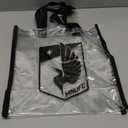 Small Tote Bag, Clear, Black Straps, 10 Pack