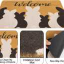 Utaly Easter-Door Mat Dirt Trapping Bunny-Outdoor Welcome Mats Non-Slip Outdoor Indoor-Entrance Low Profile Spring-Front Doormat for Home Decor 30" x 17"