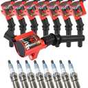 CarBole 8 Pack Curved boot Ignition Coils & Spark Plug SP479, 15% More Energy for Ford F-150 F-250 F-350 4.6L 5.4L V8 DG508 DG457 DG472 DG491 4.6L 5.4L V8 Lincoln Mercury Crown Victoria Expedition