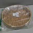 KINGWILLOW, Handmade Round Fruit Bowl Woven with Gourd Grass for Home Decor and Fruit Serving (Large), 11.81 inches (diameter) x 1.97 inches (height)