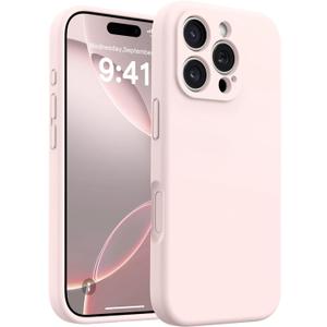 AOTESIER Magnetic Case for iPhone 16 Pro, Upgraded Silicone | Full Camera Protection | Integrated Camera Control Button | MagSafe Compatible | Anti-Scratch Microfiber Lining Phone Case, Chalk Pink