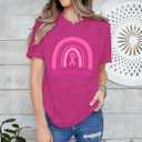 Breast Cancer Shirts for Women Cancer Awareness T-Shirt Survivor Pink Ribbon Tee Tops (S)