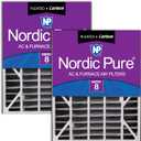 Nordic Pure 20x25x5 Pleated MERV 8 Plus Carbon Air Filters 2 Pack | Actual Size: 19 3/4 x 24 1/4 x 4 7/8 Air Bear Replacement Made in USA, Standard HVAC & Furnace Filtration