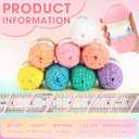 Buryeah Pastel Rainbow 8 Packs Crochet Yarn Knitting Bundle Beginner Acrylic Thread Fluffy Hand Tube Polyester Yarn Needles Bulky Kit Variety Pack 726 Yards for Weaving Crafts DIY Project Beginner