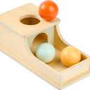 Montessori Mama Object Permanence Box Montessori Toys for Babies 6-12 Months, Developmental Ball Drop Montessori Wooden Toys, Infant Toddler Montessori Toy for 1 Year Old