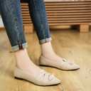HIULYCENCE Flats for Womens Pointed Toe Ballet Flats with Bow Comfortable Knit Dressy Flats, Size US8.5