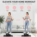 Rock Stepper, Side to Side Lateral Rocking Exercise Machine for Home Workout, Low-Impact Lateral Stair Stepper with Resistance Bands & LCD Monitor, 250 LBS Capacity Fitness Equipment (Pink)