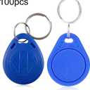2 x 125Khz RFID Proximity ID Card fob Token Tags Key Fobs Keychains RFID Proximity Card Key RFID Access Control Keyfobs fob for Door Electric Lock System (Blue, 100 PCS) (ID Card) Cards