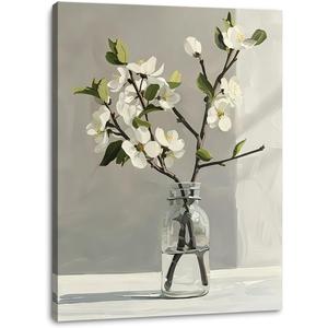 Daktenn Floral Canvas Wall Art Bathroom Wall Art Pictures Wall Decor Home Decor Wall Decor for Bedroom Livingroom 18x24 Inches