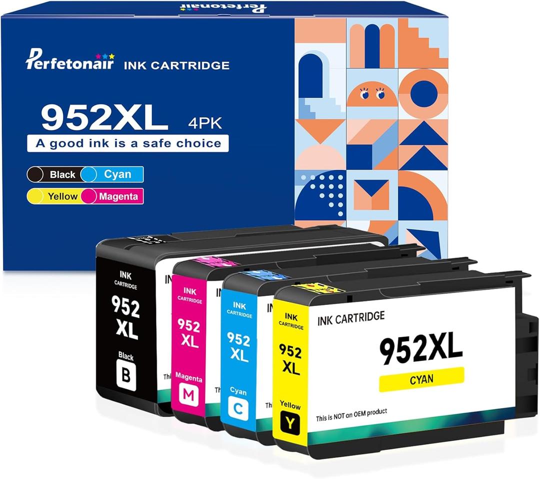 952XL Ink Cartridges Replacement for HP 952XL Ink Cartridges Combo Pack Compatible with HP Officejet Pro 8710 7740 8720 8210 8715 8702 7720 8730 8740 8700 Printer (2 Packs, Black and Yellow)