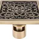 Champagne Bronze Shower Drain, Square Shower Shroom, Stainless Steel Floor Drain Filter Strainer