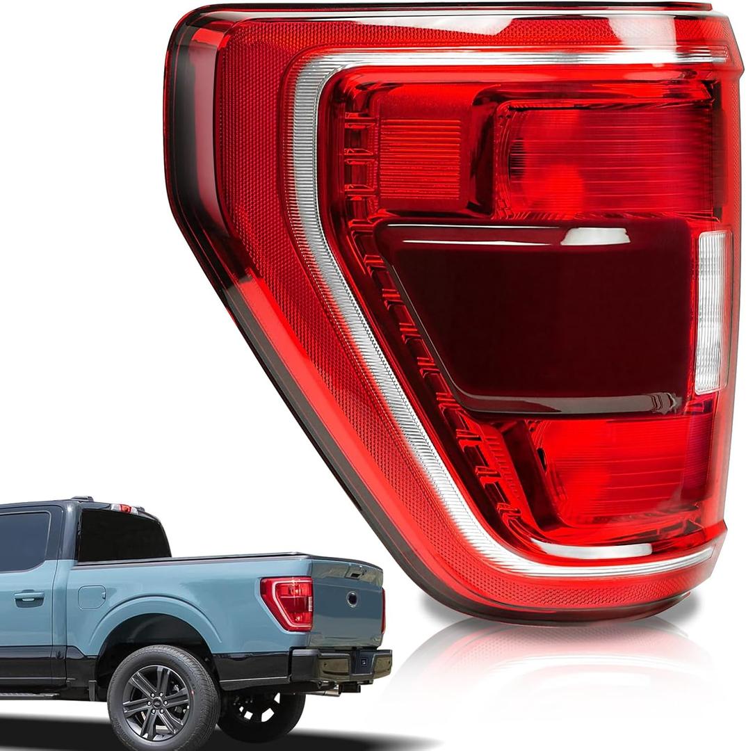 Tail Lights Compatible With 2021 2022 2023 Ford F150 XLT TREMOR Halogen W/Blind Spot, Left Driver Sidee Brake Rear Taillight Assembly,Replace ML3Z13405C