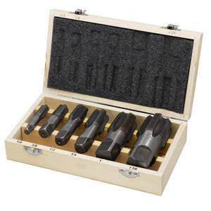 Drill America DWTPT1/4-1-1/4SET 6 Piece NPT Pipe Tap Set in Wooden Case (1/4 ", 3/8 ", 1/2 ", 3/4 ", 1" and 1-1/4 "), Carbon Steel, DWT Series, Uncoated (Bright), Small Drill America DWTPT1/4-1-1/4SET 6 Piece NPT Pipe Tap Set in Wooden Case (1/4 ", 3/8 ", 1/2 ", 3/4 ", 1" and 1-1/4 "), Carbon Steel, DWT Series, Uncoated (Bright), Small