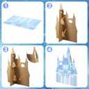 5ft Winter Wonderland Princess Castle Cardboard Large Decor Wonderland Snow Castle Cutout Stand for Princess Girl Snowflake Birthday Party Winter Decor Party Decorations