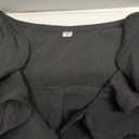 BTFBM Spring Summer Tops for Women 2026 Dressy Casual V Neck Ruffle Cap Sleeve Embroidered Eyelet Blouses Resort Wear(Black, Large )