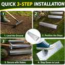 Outdoor Stair Kit, 3 Zinc-Coated Garden Steps with 6 Stakes
